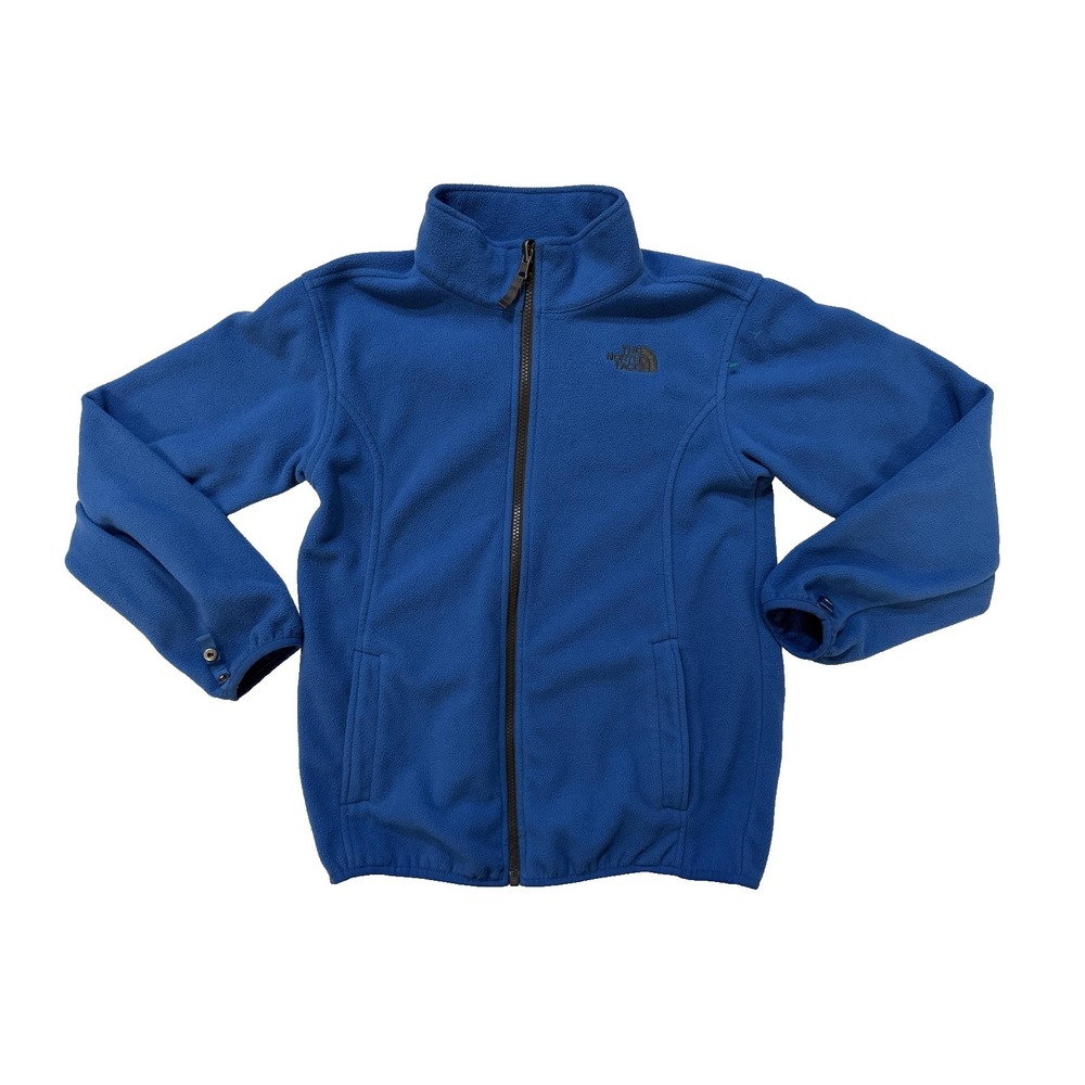 The North Face Jacket Boys 14/16 Blue Fleece Full‎ Zip Outdoor Hiking Casual